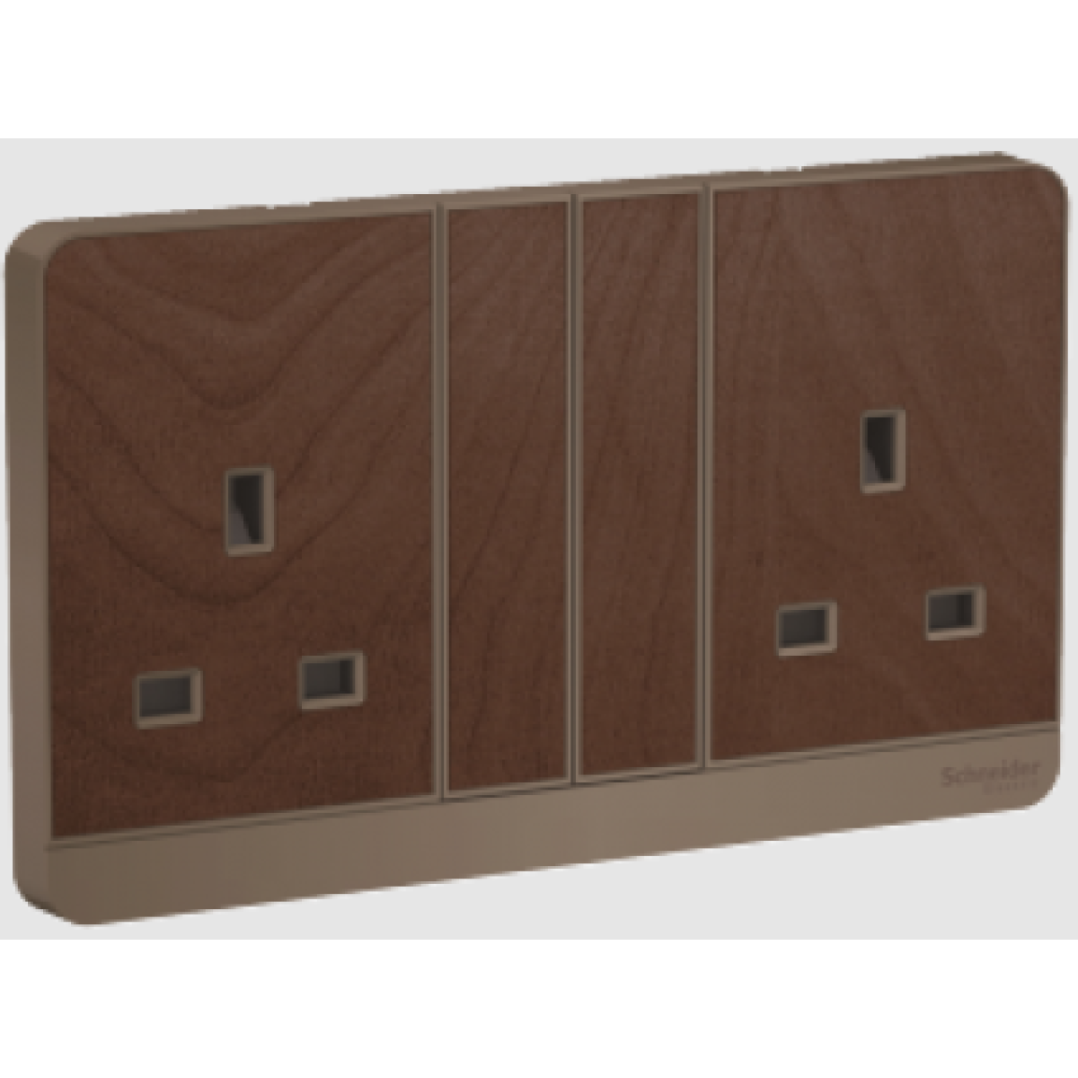 Schneider Electric 施耐德電氣 AvatarOn 13A 兩位連保護門有掣插座 (胡桃木) (E83T25_WD_C5)